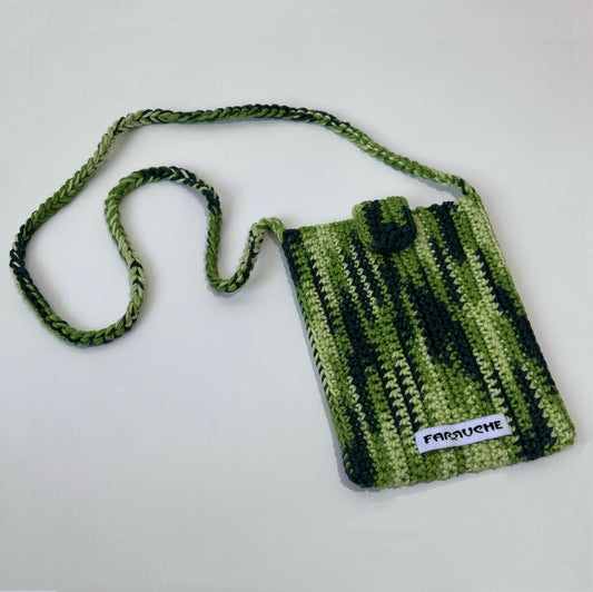 Green Crochet Cross Body Pouch