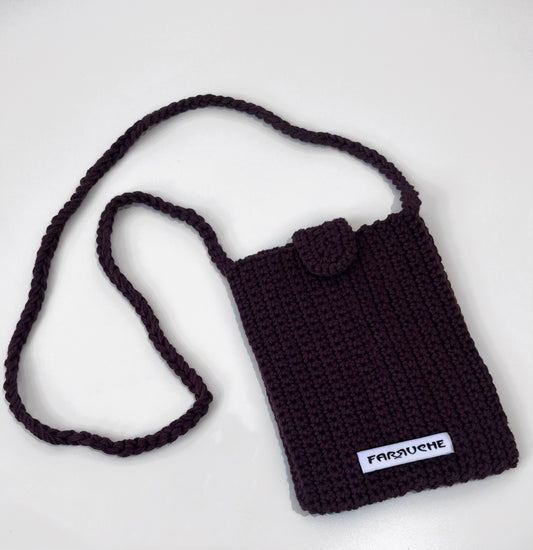 Brown Crochet Cross Body Pouch