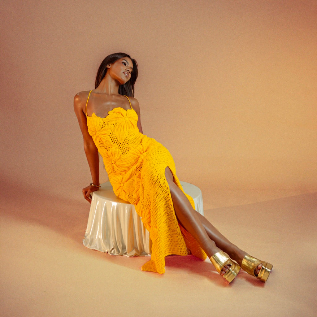 Beija Flor Maxi Dress - Yellow