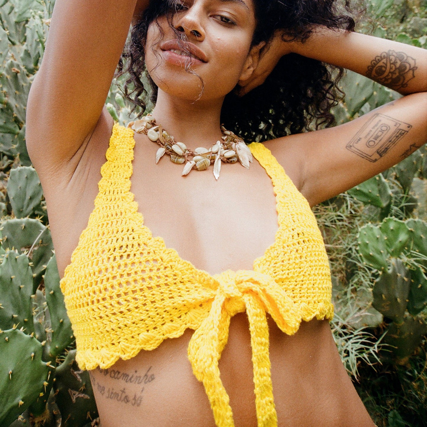 Canario Crochet Tie Top