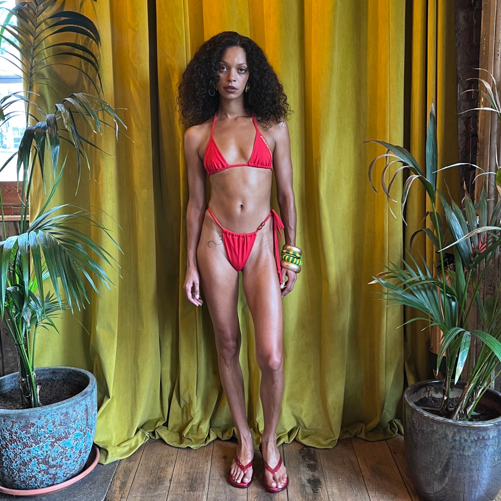 Copacabana Red Curtain Bikini Bottom