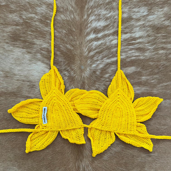 Beija Flor Crochet Top - Yellow