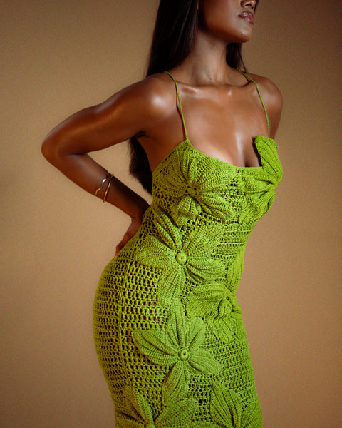 Beija Flor Maxi Dress - Green