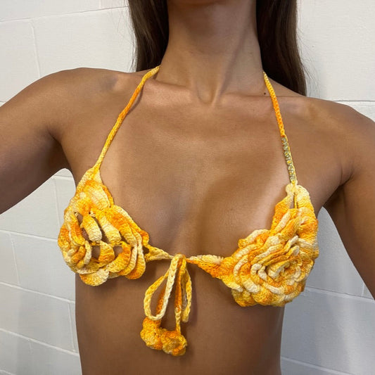 Sunset Crochet Flower Top