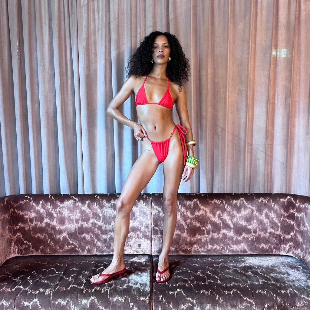 Copacabana Red Curtain Bikini Bottom