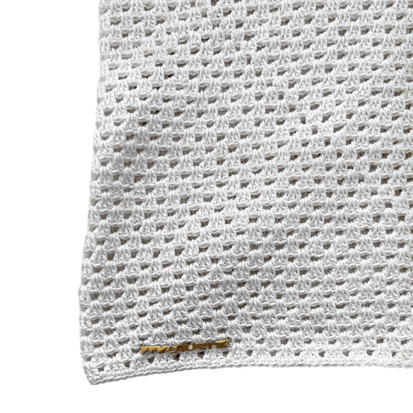Off White Crochet Bermuda Shorts