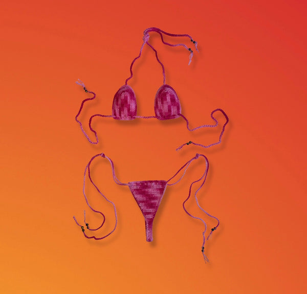 Glitch Pink Crochet bikini Bottom